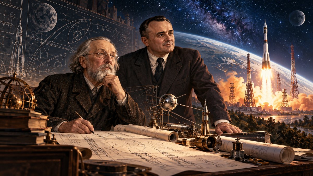 Константин Циолковский и Сергей Королёв